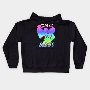 Girls Love Bots Pride Kids Hoodie